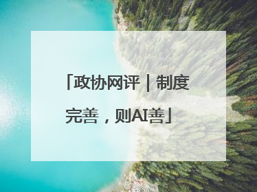 政协网评｜制度完善，则AI善
