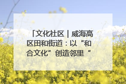 文化社区｜威海高区田和街道：以“和合文化”创造邻里“和合之美”