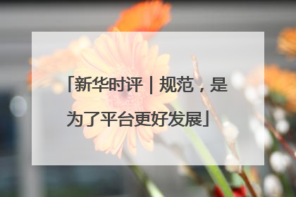 新华时评｜规范，是为了平台更好发展