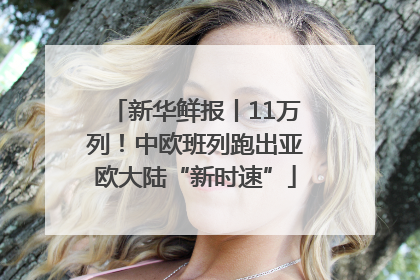 新华鲜报丨11万列！中欧班列跑出亚欧大陆“新时速”