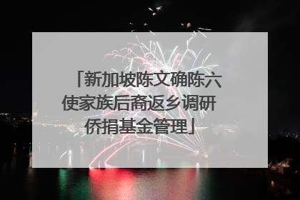 新加坡陈文确陈六使家族后裔返乡调研侨捐基金管理