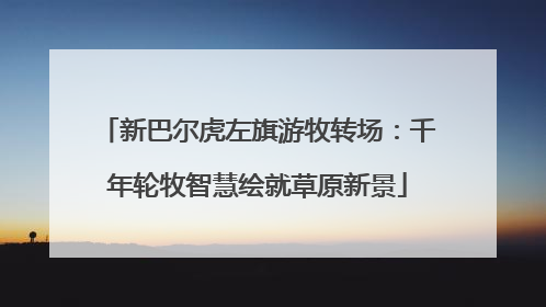 新巴尔虎左旗游牧转场：千年轮牧智慧绘就草原新景