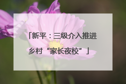 新平：三级介入推进乡村“家长夜校”