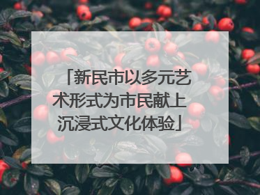 新民市以多元艺术形式为市民献上沉浸式文化体验