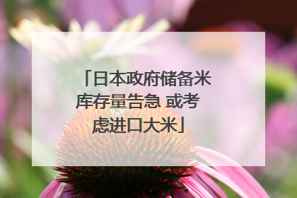 日本政府储备米库存量告急 或考虑进口大米