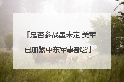 是否参战虽未定 美军已加紧中东军事部署
