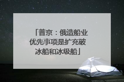 普京：俄造船业优先事项是扩充破冰船和冰级船