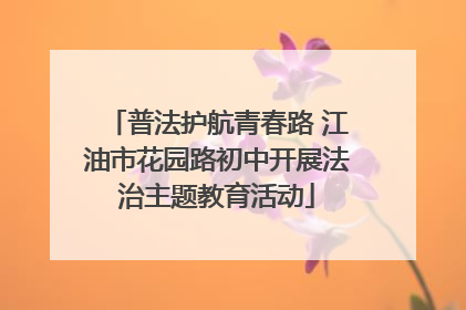 普法护航青春路 江油市花园路初中开展法治主题教育活动