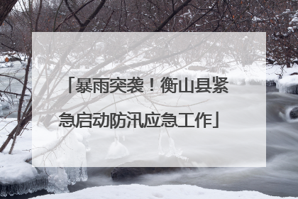 暴雨突袭！衡山县紧急启动防汛应急工作