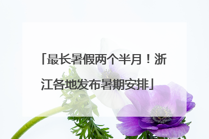 最长暑假两个半月！浙江各地发布暑期安排