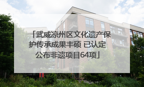 武威凉州区文化遗产保护传承成果丰硕 已认定公布非遗项目64项
