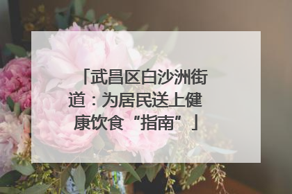 武昌区白沙洲街道：为居民送上健康饮食“指南”