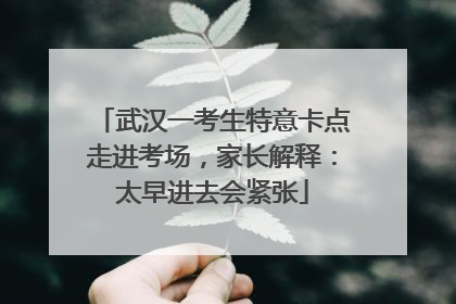 武汉一考生特意卡点走进考场，家长解释：太早进去会紧张