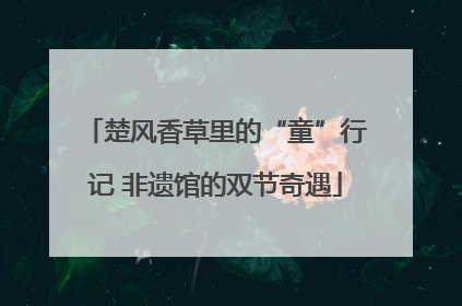 楚风香草里的“童”行记 非遗馆的双节奇遇