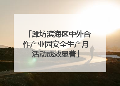 潍坊滨海区中外合作产业园安全生产月活动成效显著