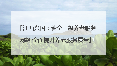 江西兴国：健全三级养老服务网络 全面提升养老服务质量