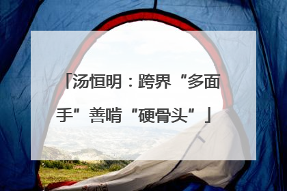 汤恒明：跨界“多面手”善啃“硬骨头”