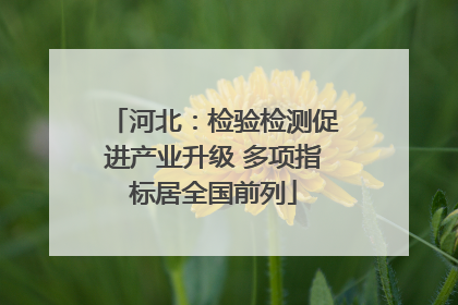 河北：检验检测促进产业升级 多项指标居全国前列