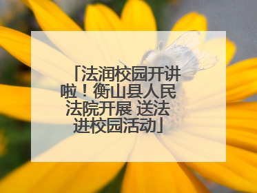 法润校园开讲啦！衡山县人民法院开展 送法进校园活动