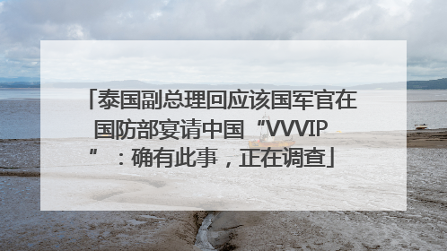 泰国副总理回应该国军官在国防部宴请中国“VVVIP”：确有此事，正在调查