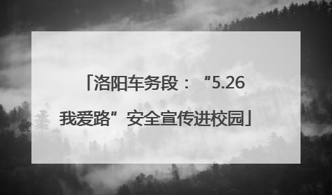 洛阳车务段：“5.26我爱路”安全宣传进校园