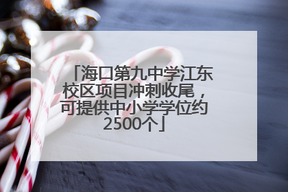 海口第九中学江东校区项目冲刺收尾，可提供中小学学位约2500个