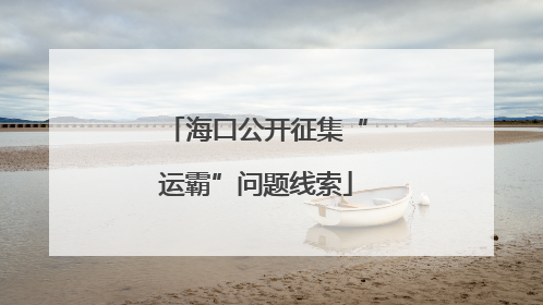 海口公开征集“运霸”问题线索