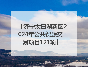 济宁太白湖新区2024年公共资源交易项目121项