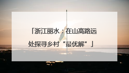 浙江丽水：在山高路远处探寻乡村“最优解”