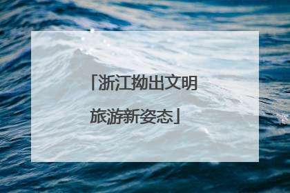 浙江拗出文明旅游新姿态