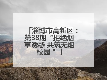淄博市高新区：第38期“拒绝烟草诱惑 共筑无烟校园 ”