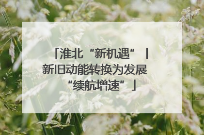淮北“新机遇”丨新旧动能转换为发展“续航增速”