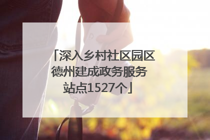 深入乡村社区园区 德州建成政务服务站点1527个