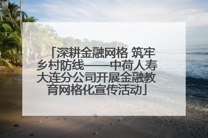 深耕金融网格 筑牢乡村防线——中荷人寿大连分公司开展金融教育网格化宣传活动