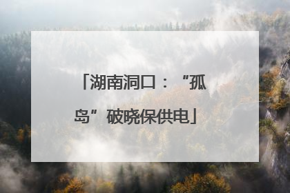 湖南洞口：“孤岛”破晓保供电