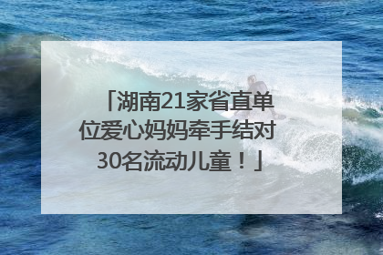 湖南21家省直单位爱心妈妈牵手结对30名流动儿童！