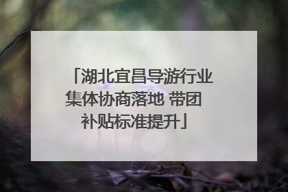 湖北宜昌导游行业集体协商落地 带团补贴标准提升