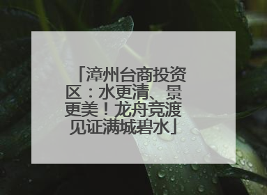 漳州台商投资区：水更清、景更美！龙舟竞渡见证满城碧水