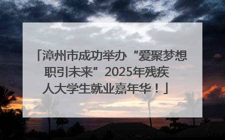漳州市成功举办“爱聚梦想 职引未来”2025年残疾人大学生就业嘉年华！
