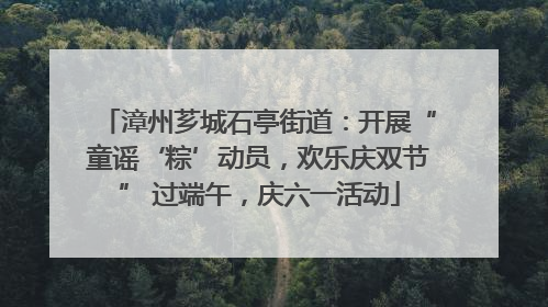漳州芗城石亭街道：开展“童谣‘粽’动员，欢乐庆双节” 过端午，庆六一活动