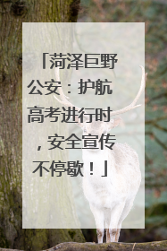 菏泽巨野公安：护航高考进行时，安全宣传不停歇！