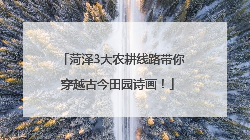 菏泽3大农耕线路带你穿越古今田园诗画！