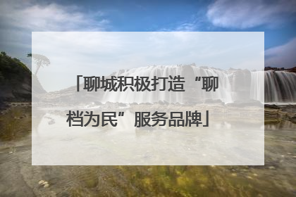 聊城积极打造“聊档为民”服务品牌