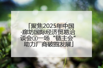 聚焦2025年中国·廊坊国际经济贸易洽谈会③一场“链主会” 助力厂商破圈发展