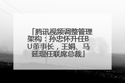 腾讯视频调整管理架构：孙忠怀升任BU董事长，王娟、马延琨任联席总裁