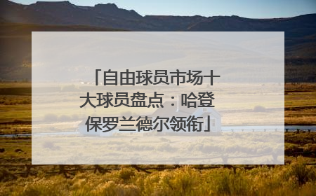 自由球员市场十大球员盘点：哈登保罗兰德尔领衔