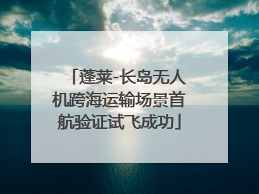 蓬莱-长岛无人机跨海运输场景首航验证试飞成功