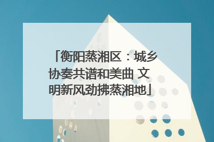 衡阳蒸湘区：城乡协奏共谱和美曲 文明新风劲拂蒸湘地