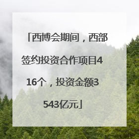 西博会期间，西部签约投资合作项目416个，投资金额3543亿元