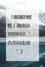 观潮的螃蟹丨湖南这里的村庄“合并同类项”